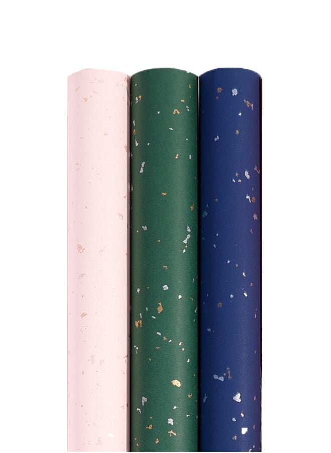 Zeemey Wrapping Paper Rolls, 3 Rolls Premium Gift Wrapping Paper 17 inch(43cm) x 120 inch(300cm) Per Roll, Birthday Wrapping Paper for Birthday Wrapping Paper, Baby Shower, Party (Pink, Green, Blue)  - Image 1