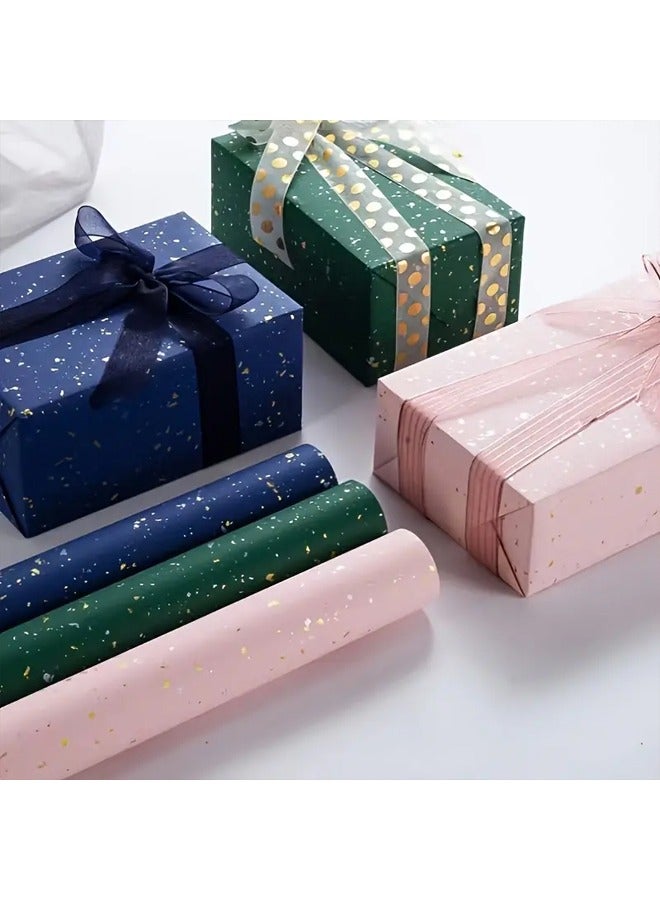 Zeemey Wrapping Paper Rolls, 3 Rolls Premium Gift Wrapping Paper 17 inch(43cm) x 120 inch(300cm) Per Roll, Birthday Wrapping Paper for Birthday Wrapping Paper, Baby Shower, Party (Pink, Green, Blue) - Image 1