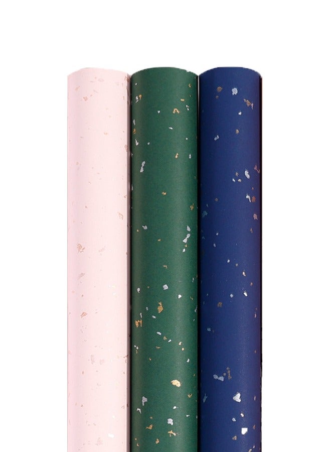 Zeemey Wrapping Paper Rolls, 3 Rolls Premium Gift Wrapping Paper 17 inch(43cm) x 120 inch(300cm) Per Roll, Birthday Wrapping Paper for Birthday Wrapping Paper, Baby Shower, Party (Pink, Green, Blue) - Image 2