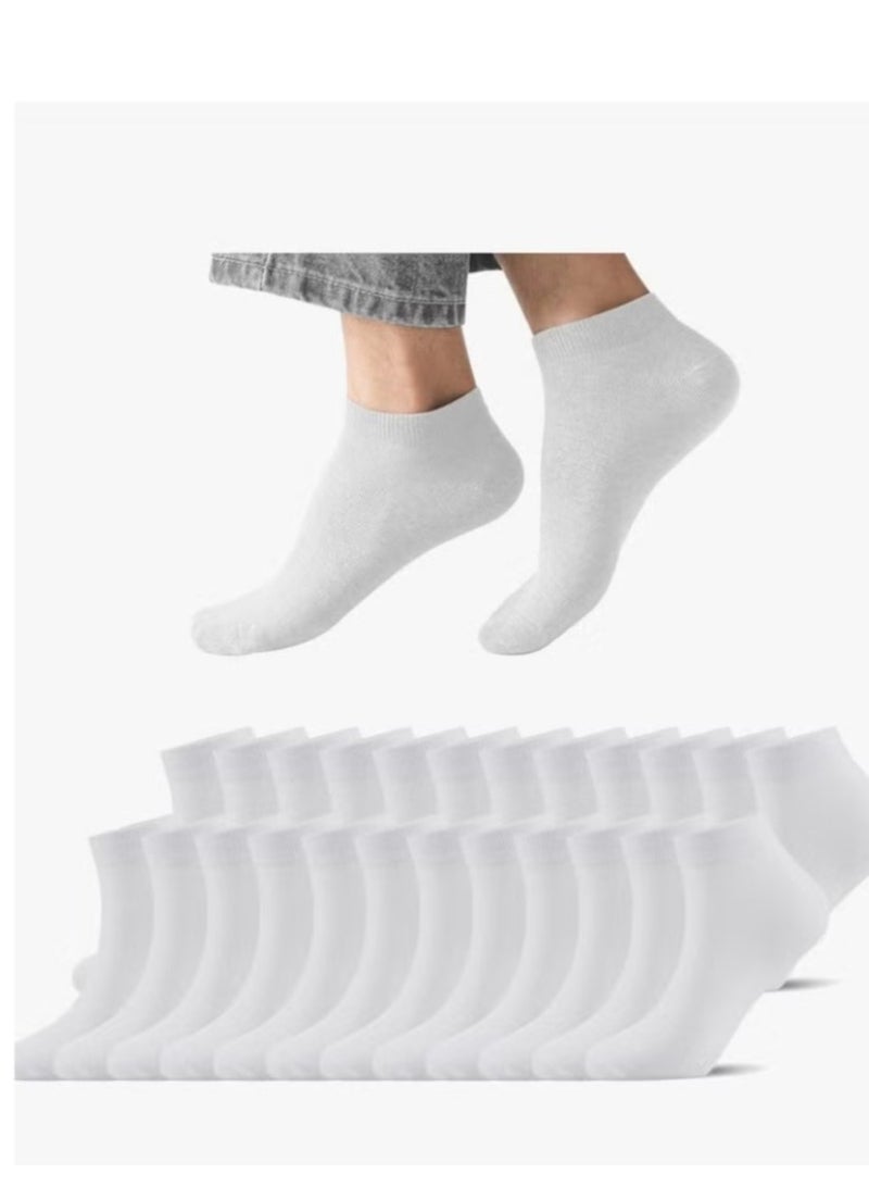 Cotton Socks Set of 12 Pairs Unisex White High Quality - Image 2