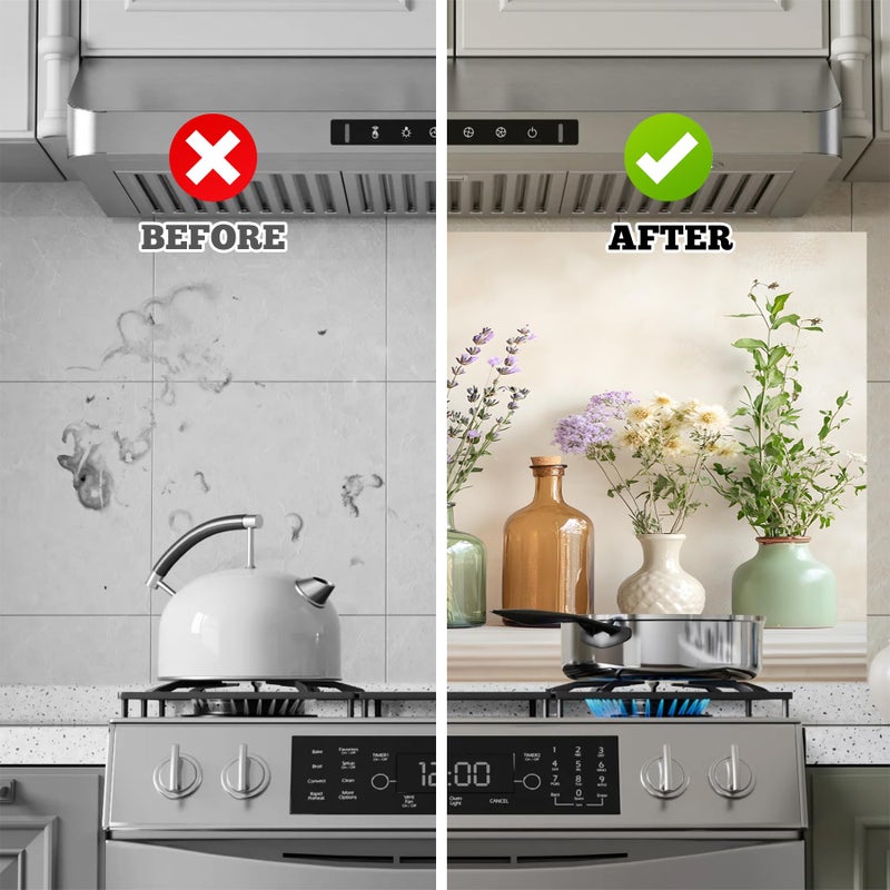 AOHMPT Kitchen Wallpaper 30"x16" Stove Backsplash Stickers Water-Resident Peel and Stick Decals Backsplash Wall Protector Film Removable Paper for Cupboard (MAI-G254857) - Image 5