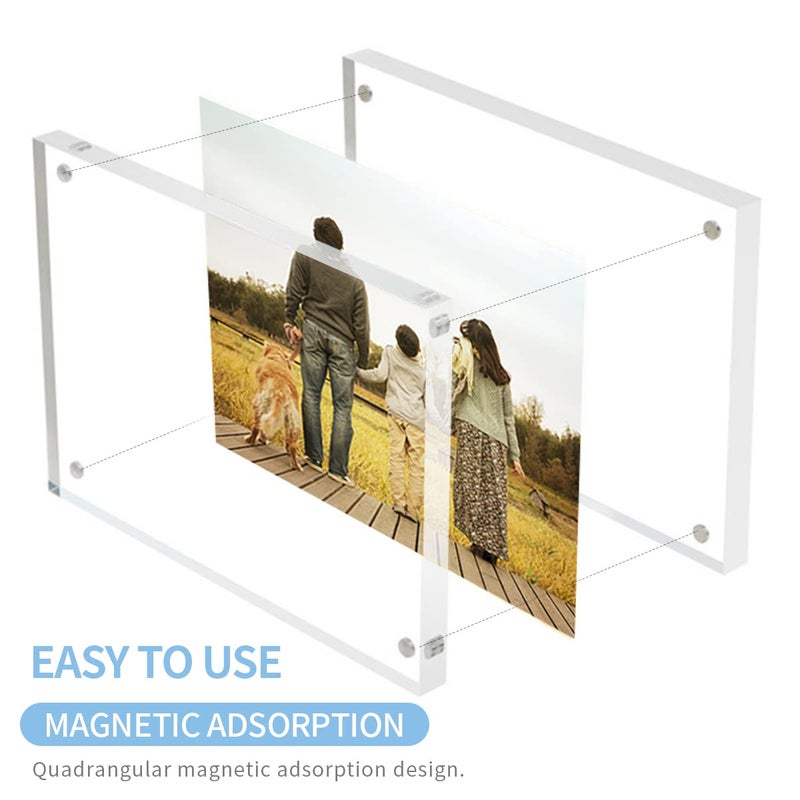 sezanrpt إطارات صورة أكريليك 2.5x3.5 بوصة حزمة من 3 صافية مزدوجة الجوانب صورة مغناطيسية كتلة سطح المكتب صورة بدون إطار إطارات صورة صغيرة 2x3 - Image 3