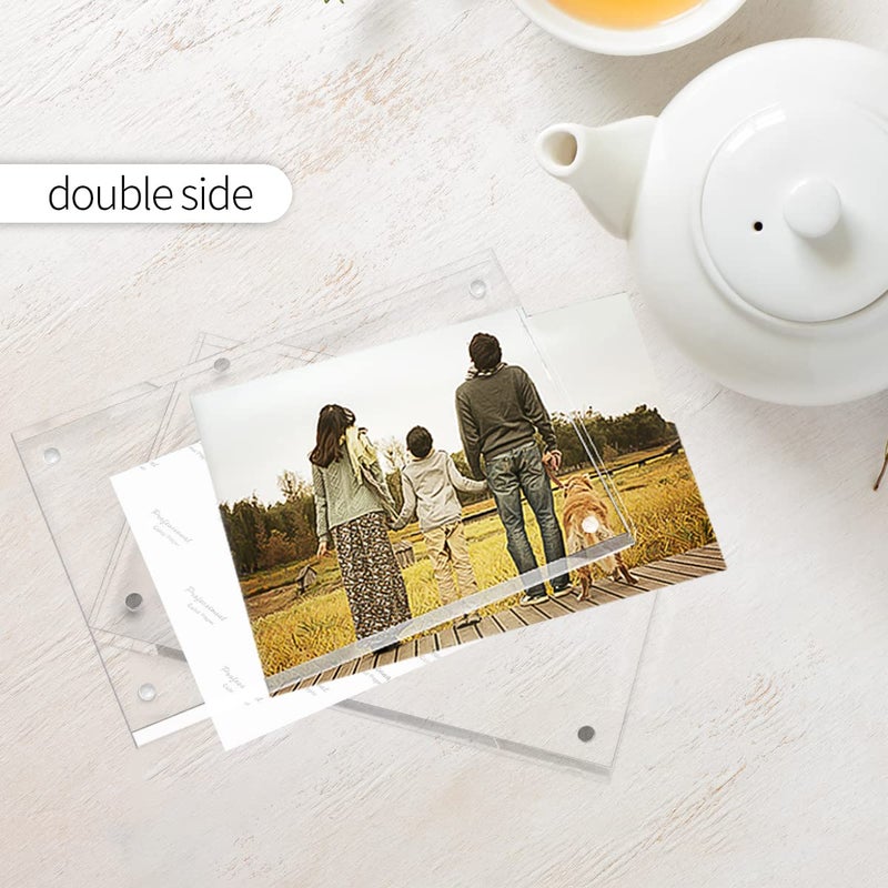 sezanrpt إطارات صورة أكريليك 2.5x3.5 بوصة حزمة من 3 صافية مزدوجة الجوانب صورة مغناطيسية كتلة سطح المكتب صورة بدون إطار إطارات صورة صغيرة 2x3 - Image 4
