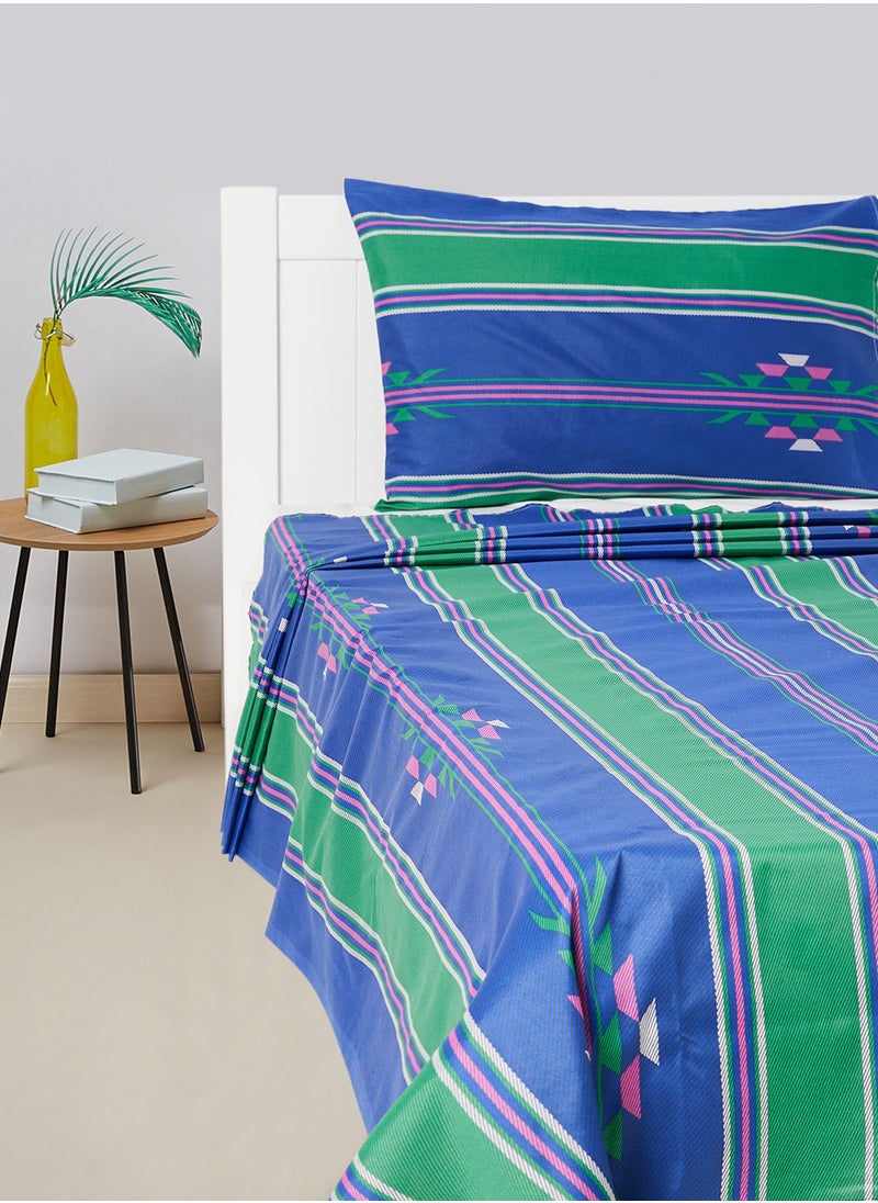 RISHAHOME 2-Piece Printed 180 TC Cotton Bedsheet Set Single Size Premium Collection (1 Bedsheet + 1 Pillow Case) Scampi  - Image 1