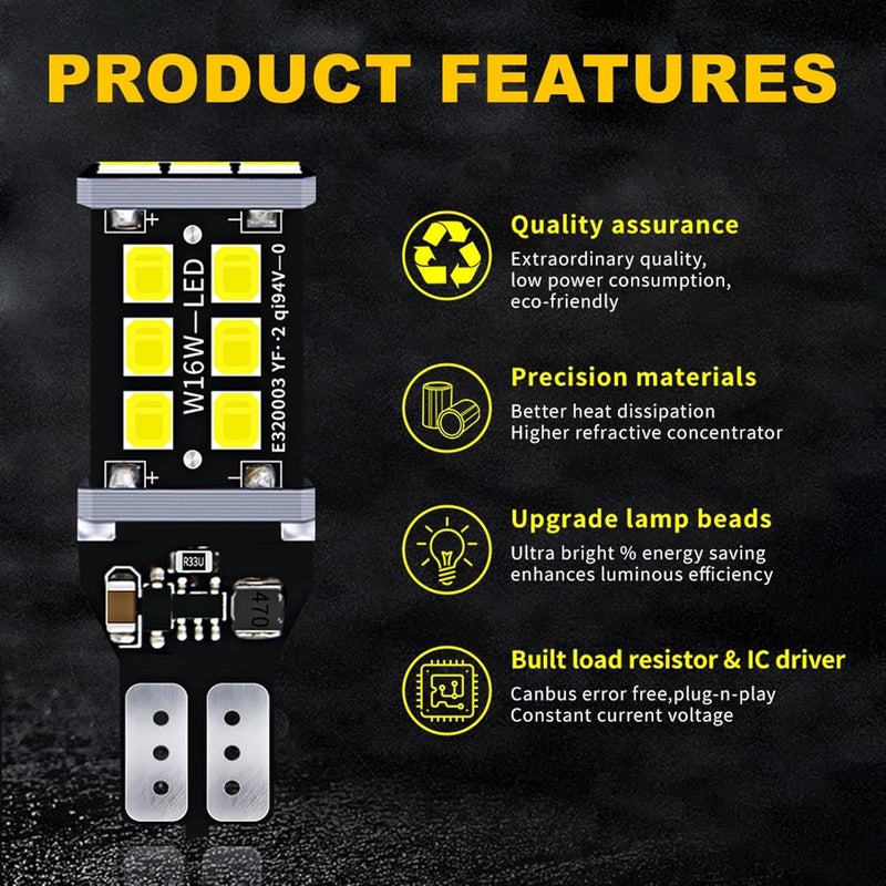 QASULER 4pcs LED Reverse Light Bulbs for BMW - Image 5