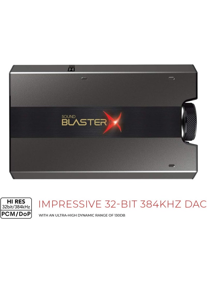 Sound BlasterX G6 Hi-Res 130dB 32bit/384kHz Gaming DAC, External USB Sound Card with Xamp Headphone Amp, Dolby Digital, 7.1 Virtual Surround Sound, Sidetone/Speaker Control for PS4, Xbox One, Nintendo - Image 2