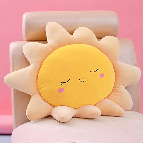 Peach Cuddle Sun Shaped Velvet Cushion for Kids Room, Living Room, Bedroom, Luxury Furnishing, Throw Pillow (16x16 inch, Orange) - Image 2