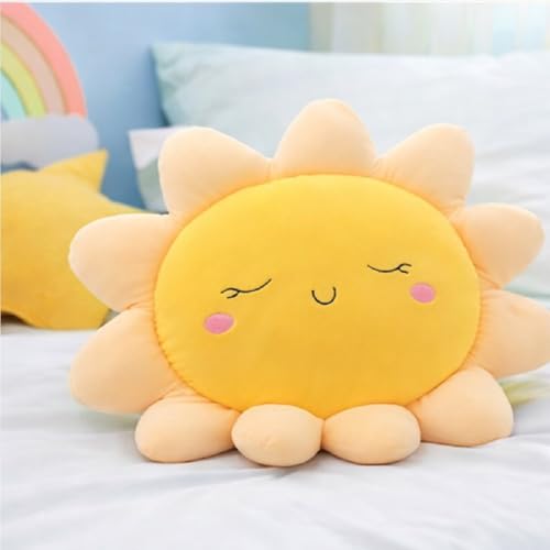 Peach Cuddle Sun Shaped Velvet Cushion for Kids Room, Living Room, Bedroom, Luxury Furnishing, Throw Pillow (16x16 inch, Orange) - Image 4