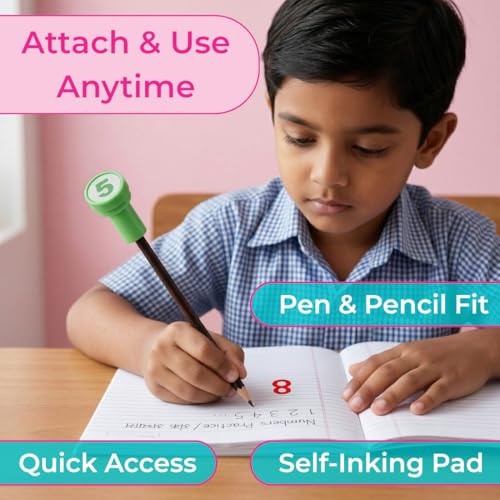 Oytra Stamps for Kids Number Set of 10 Stationery Rubber Stamp for Reward Teachers Students Scrapbooking Art Craft Birthday Gift - Image 5