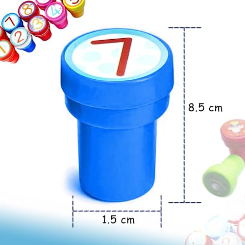 Oytra Stamps for Kids Number Set of 10 Stationery Rubber Stamp for Reward Teachers Students Scrapbooking Art Craft Birthday Gift - Image 3