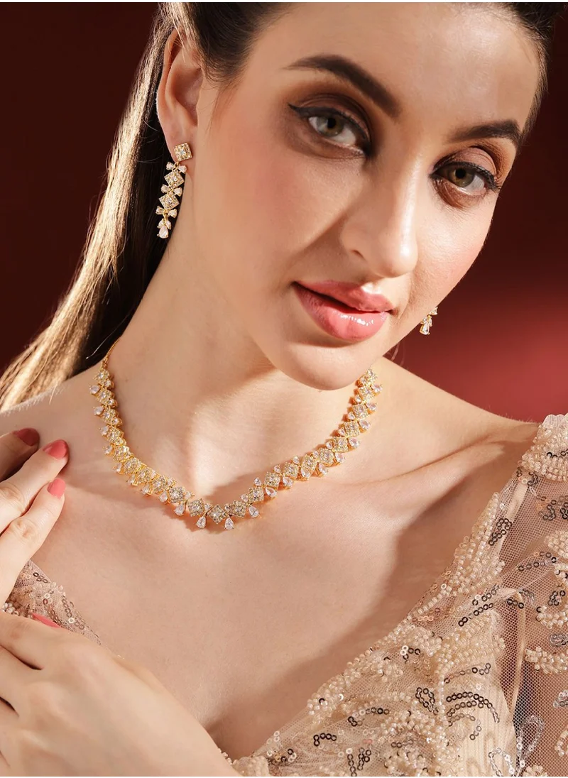 Priyaasi American Diamond Studded Jewellery Set