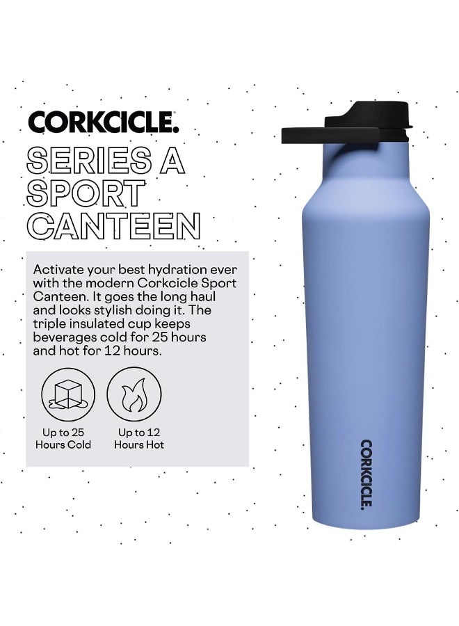 Corkcicle Insulated Canteen Travel Water Bottle, Triple Insulated Stainless Steel, Easy Grip Straw Mouth, Keeps Beverages Cold for 25 Hours or Warm for 12 Hours, 20oz, Periwinkle - Image 2