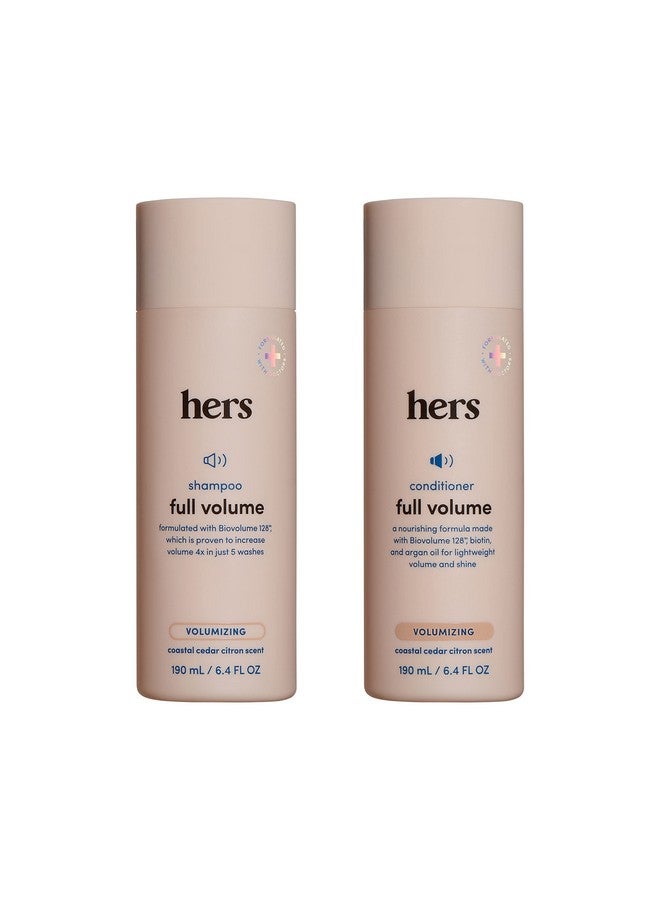 HIMS & HERS Hers Full Volume Shampoo and Conditioner - Volumizing Shampoo and Conditioner for Women - Soft Cedar & Citron - Adds Volume, Shine & Bounce - 2 x 6.4 fl oz Bottles - Image 1
