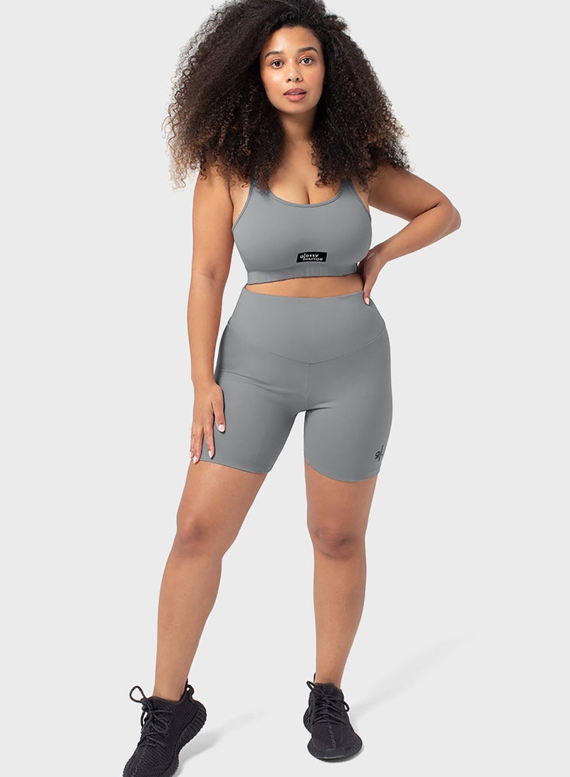 Glossy Lounge Logo Scoop Neck Sports Bra  - Image 1