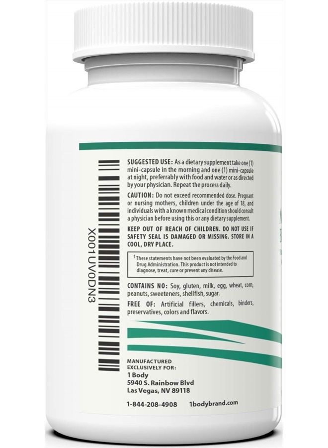1 Body Magnesium Bisglycinate Chelate - Reduce Muscle Cramps and Improve Sleep - Maximum Absorption with no Laxative Effects - 100% Chelated - 44 mg of Pure Magnesium Bisglycinate Per Capsule - Image 4
