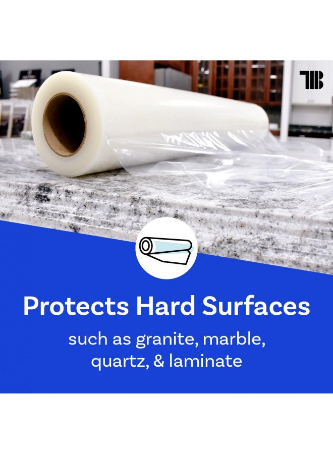 TapeManBlue Countertop Protection Film, 24 inch x 600', Made in USA, Self Adhesive Clear Countertop Protector, Clean Removal Surface Protection Film for Kitchen Counters, Granite, Marble, Acrylic, Glass & Quartz - Image 2