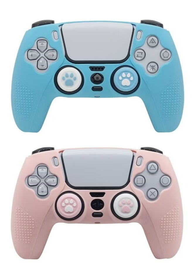 Silicone Skin Accessories for PS5 Controller Grip Covers Case Protector with Anti-Slip Anti-scratch Silicone Dustproof Protective,Skin x 2, Thumb Grip Cover x 4 Compatible Charger Station Dock - Image 1