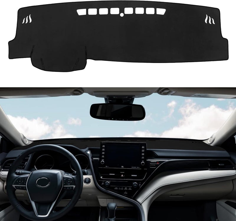 Rilsen Dashboard Cover Mat Custom Fit for Toyota Camry 2018-2023 Dash Cover Nonslip Dash Mat Protector Sunshade No Glare Black - Image 1