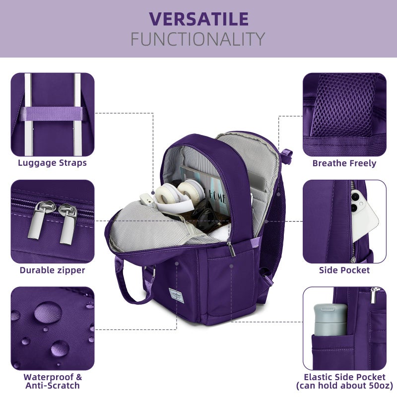 LARVENDER Luggage Sets 3 Piece, Hardside PP Carry On Suitcase with 360Â° Spinner Wheels TSA Lock Luggage Sets for Women, Grape Purple - Image 4