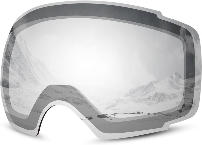 Odoland Magnetic Interchangeable Ski Goggles with 2 Lens, Large Spherical Frameless Snow Snowboard Goggles for Men Women - Image 1