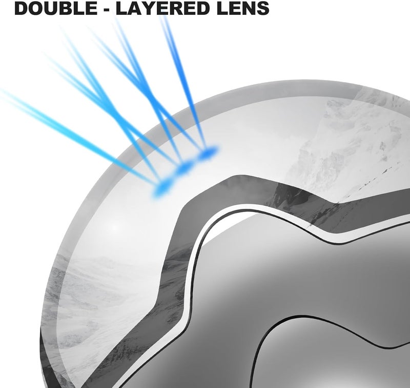 Odoland Magnetic Interchangeable Ski Goggles with 2 Lens, Large Spherical Frameless Snow Snowboard Goggles for Men Women - Image 5