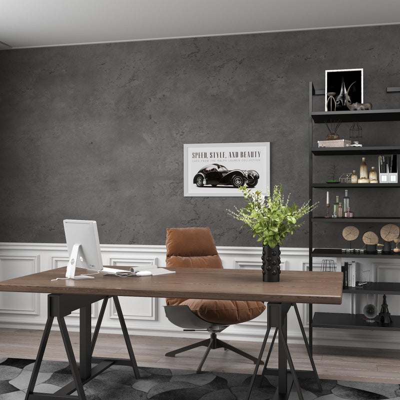 3yecao 48"Ã—354" 3D Extra Wide Thickness Large Size Dark Grey Black Concrete Wallpaper Peel and Stick Faux Industrial Textured Gray Concrete Cement Contact Paper for Office Bedroom Basement Gym Walls - Image 5