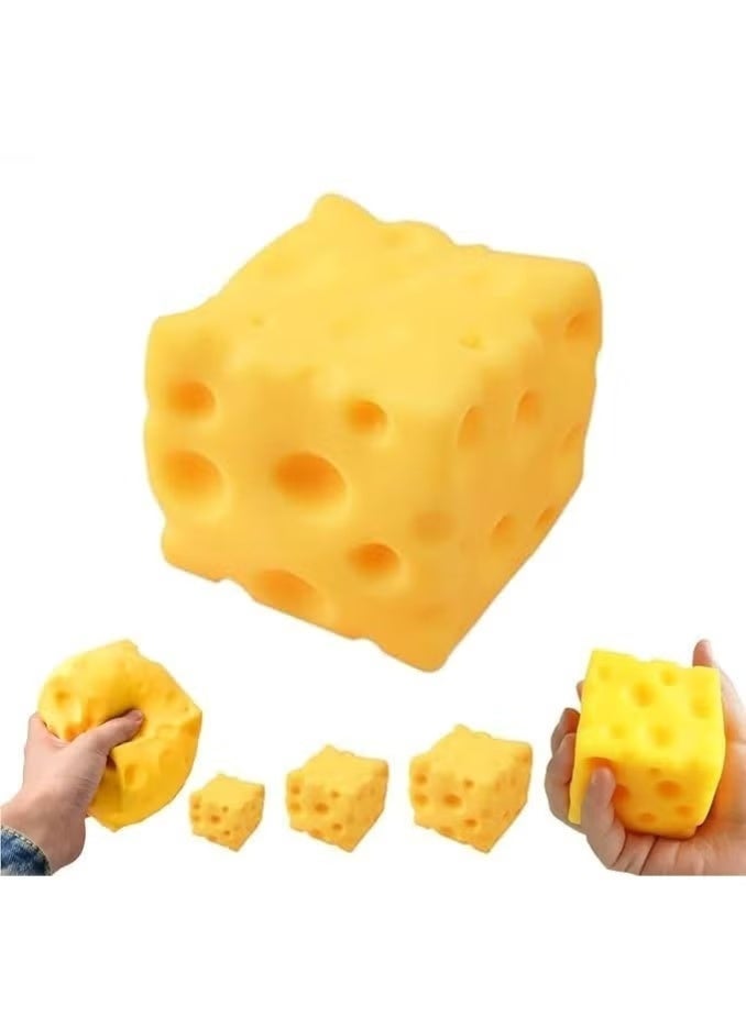 AAS ECOM Yellow Cheese Squishy Toy, Soft Rebounding Sensory Relief Novelty Toy, 1 Piece - Image 1