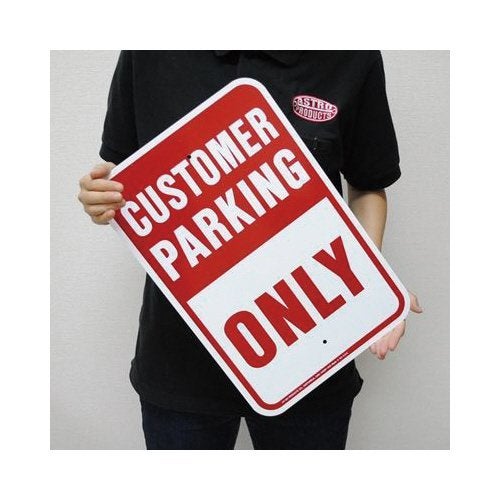 HY-KO Products HW-29 Customer Parking Only Aluminum Sign, Red/White, 12" x 18" - Image 3