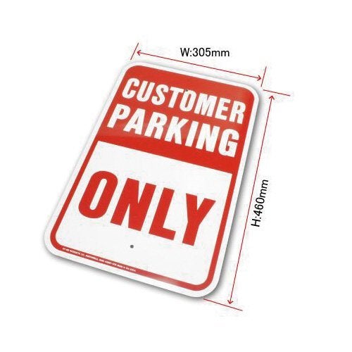 HY-KO Products HW-29 Customer Parking Only Aluminum Sign, Red/White, 12" x 18" - Image 2