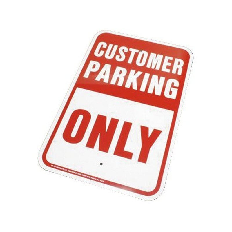 HY-KO Products HW-29 Customer Parking Only Aluminum Sign, Red/White, 12" x 18" - Image 5