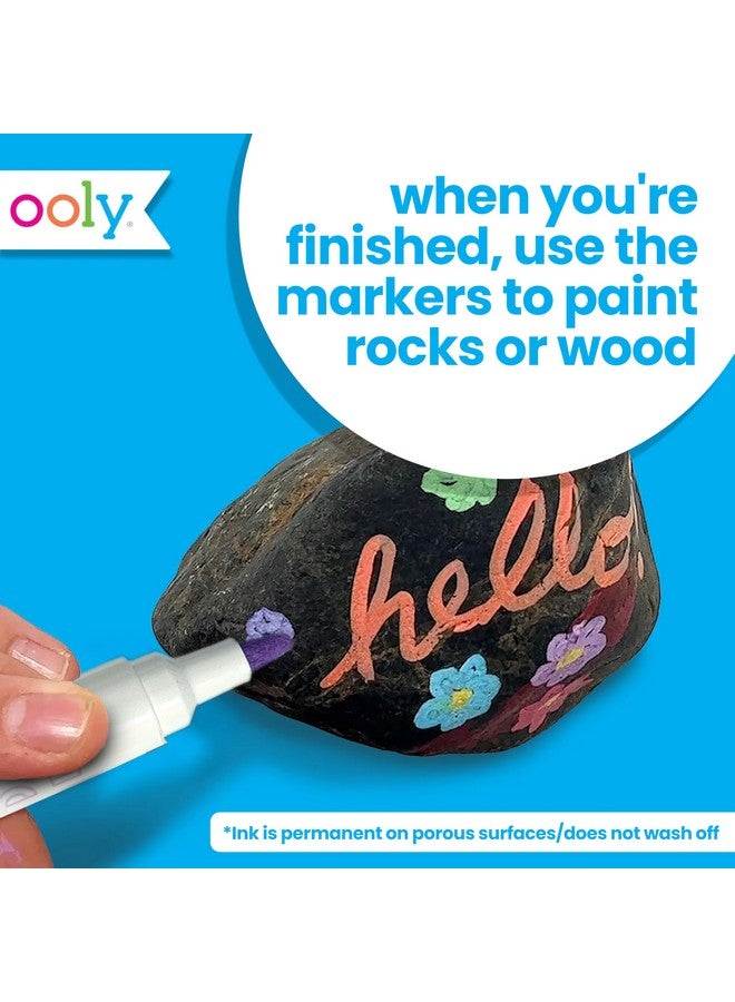 Ooly Colortopia Color by Number Paint Marker Kit - 2 Illustrated Boards, 6 Double-Ended Water-Based Paint Markers, 2 Removable Display Stands, Non-Toxic Art Kit for Kids & Teens - Unicorn Funland - Image 5