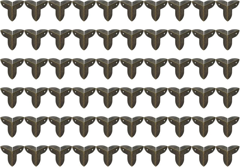Mcredy Box Corner Protectors Metal Mcredy Decor Edge Guard for Box Table Cabinet with Screws 087 Length Corner Protector Bronze Pack of 60 - Image 1