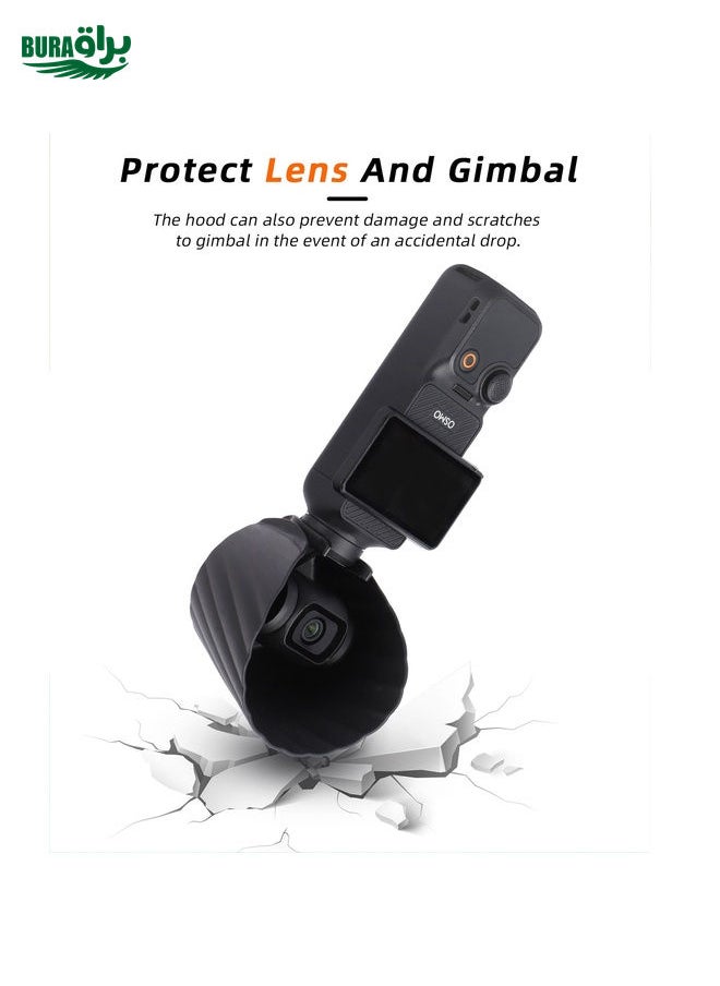 BURAQ For DJI OSMO Pocket 3 Sunnylife Sunshade Lens Protective Cover Hood (Black)  - Image 5