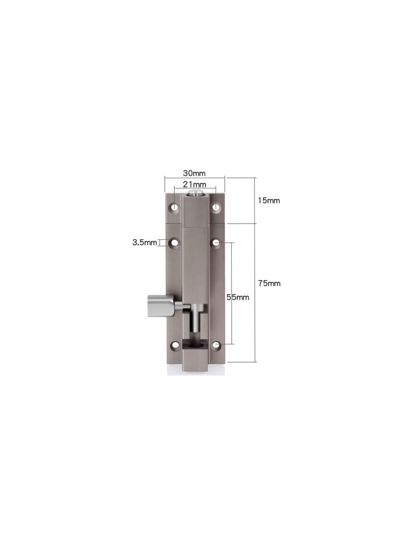 Door Lock, Home Security Door Reinforcement Lock, Thick Slide Barrel Door Bolt Latch Heavy Duty Gate Lock, Security Guard Hardware for Bedrooms/Bathrooms/Cupboards Storage Units (3.5 * 1.1 in.)