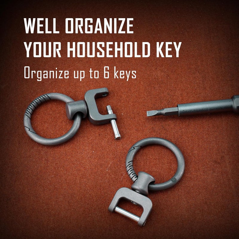 KeyUnity حلقة مفاتيح جانبية من التيتانيوم KeyUnity KA36M، حلقة مفاتيح منفصلة بسيطة وسريعة الفتح لكارابينر ومفاتيح السيارة والمنزل - Image 3
