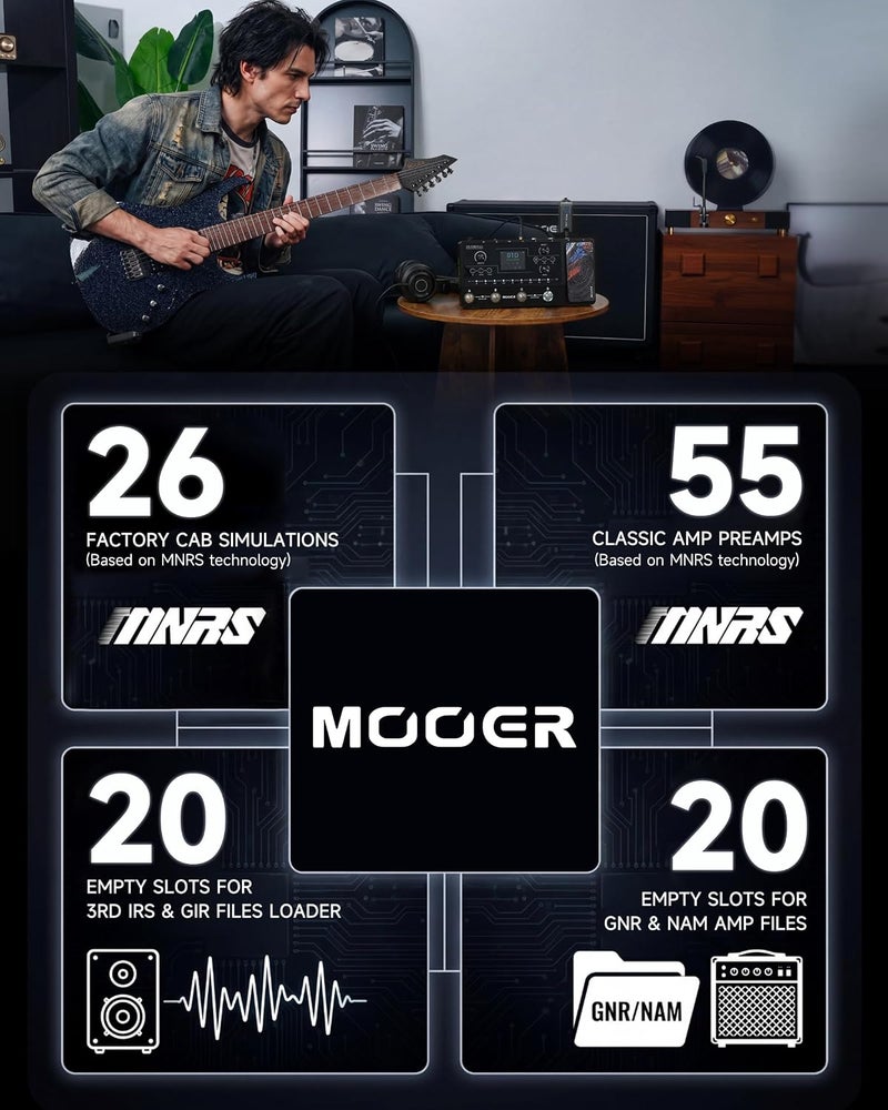 MOOER GE150 Pro Li Black Guitar Multi Effects Processor with Preamp and Cab Sim - Image 3