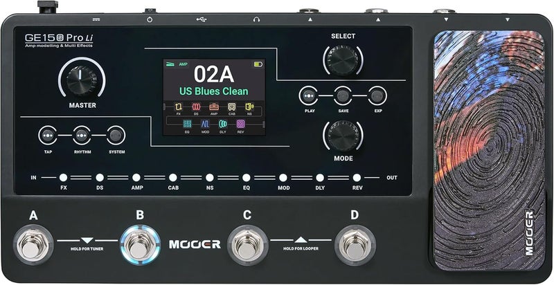 MOOER GE150 Pro Li Black Guitar Multi Effects Processor with Preamp and Cab Sim - Image 1