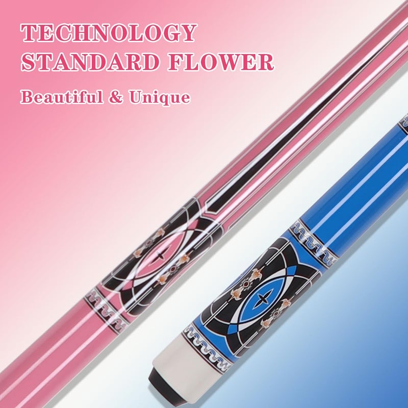Walkerbyã€‘48 Inch Short Pool Cue Stick for Beginners, Canadian Maple Billiard Cues for Limited Spaces, 48 inch Junior Size Cue with Premium Leather Tip (Blue 19 oz) - Image 4