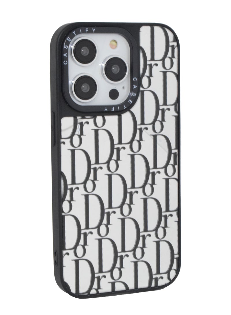 Casetify iPhone 14 Pro Cover Luxury Plating Embossed Hard Phone Case Tempered Glass Back Cover - Image 1