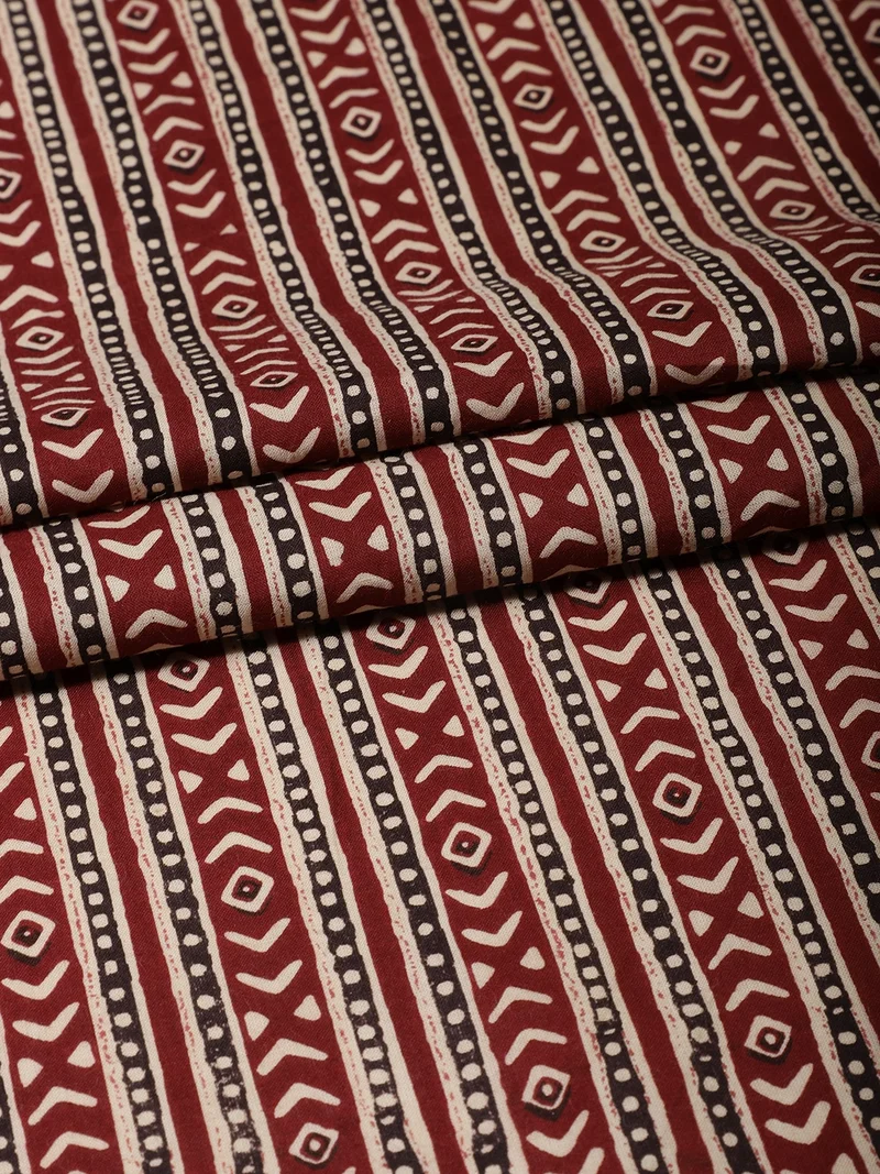أيه كيه إس Maroon Tribal Stripe Fabric for Crafting