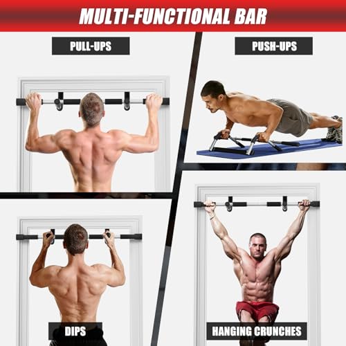 Esakoya Pull Up Bar for Doorway, Portable Pull-up Bar for Strength Training, Body Fitness Workout Bar With Thickened Steel, Indoor Chin-Up Bar&Upper Body Workout Bar Fitness Trainer for Home and Gym - Image 4