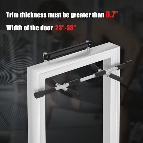 Esakoya Pull Up Bar for Doorway, Portable Pull-up Bar for Strength Training, Body Fitness Workout Bar With Thickened Steel, Indoor Chin-Up Bar&Upper Body Workout Bar Fitness Trainer for Home and Gym - Image 5