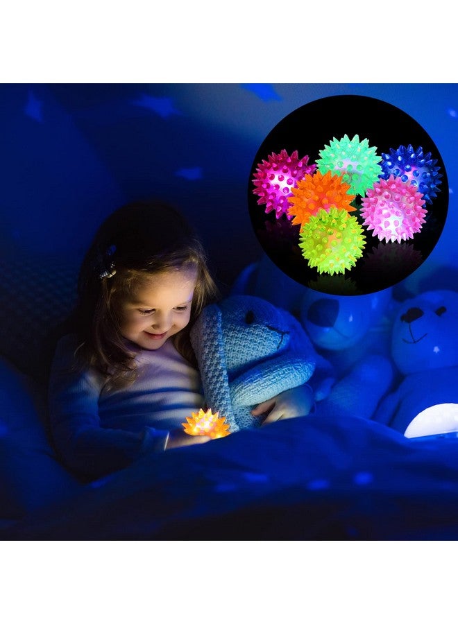 Charniol 60 Pack Light Up Spike Rubber Ball Led Spiky Ball Strobe Flashing Sensory Toy Bouncy Flash Stress Ball For Adults, Teens, 2.17 Inch - Image 2