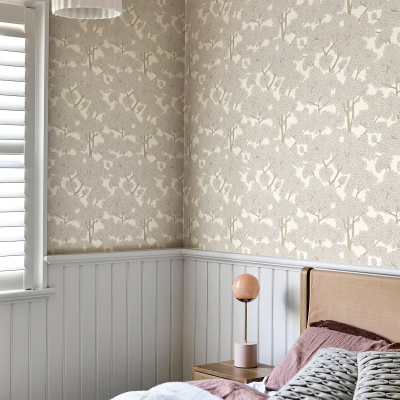 JiffDiff Tree Wallpaper Peel and Stick Jungle Wall Paper Forest Mural Stick on Wallpaper Modern Waterproof Self Adhesive Contact Paper(17.3" x 400" Cream) - Image 4
