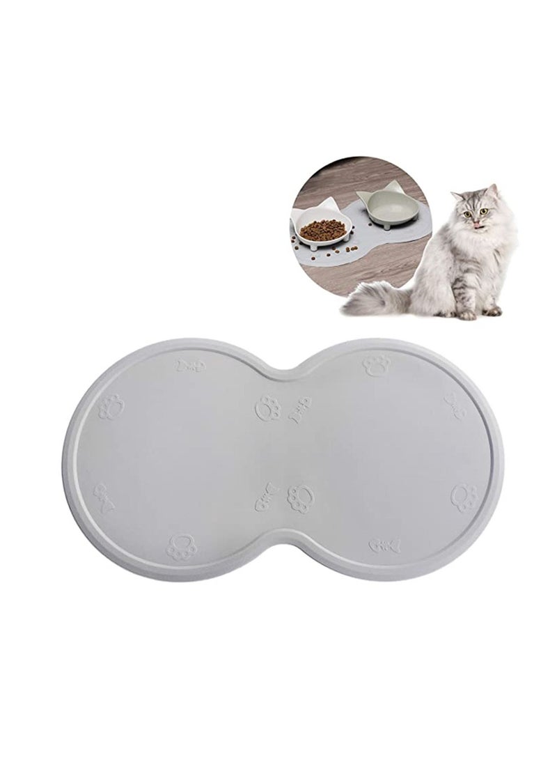 NIBEMINENT Waterproof Dog Cat Bowl Mat, Easy Wipe Cleaning and Clean, Pet Food Feeding FDA Silicone Placemat Tray, Non-Stick Pad Water - Image 1