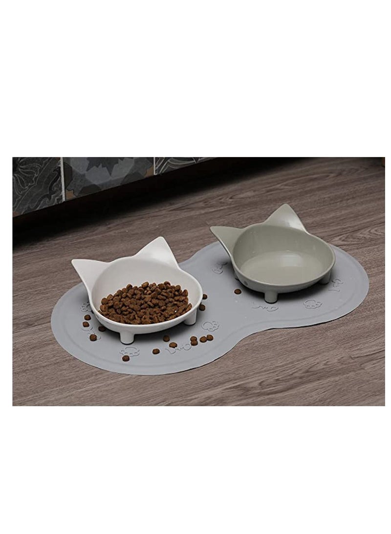 NIBEMINENT Waterproof Dog Cat Bowl Mat, Easy Wipe Cleaning and Clean, Pet Food Feeding FDA Silicone Placemat Tray, Non-Stick Pad Water - Image 3