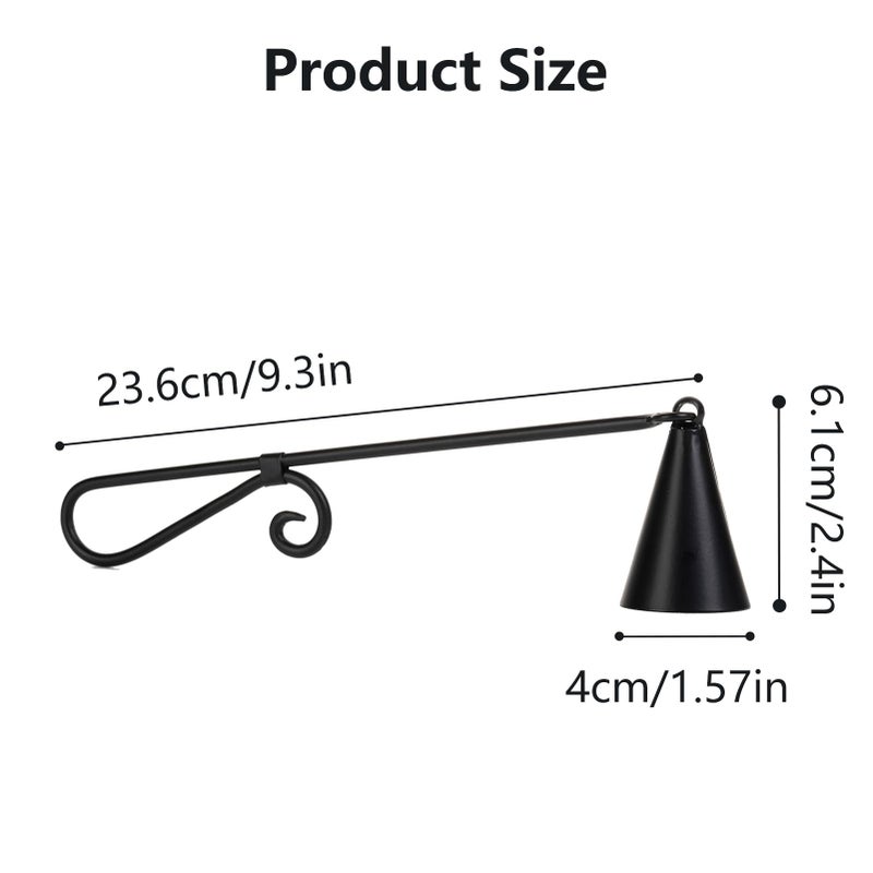 WOPARTY Iron Vintage Black Candle Snuffer, 9.37 Inch Long Handle with 1.57 Inch Bell, Home Decor - Image 5