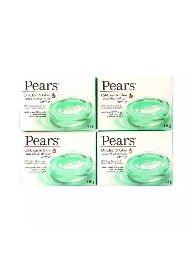 Pears Oil-Clear and Glow Soap Bar with Pure Glycerin and Lemon Flower Extracts- 4X125gms - Image 2