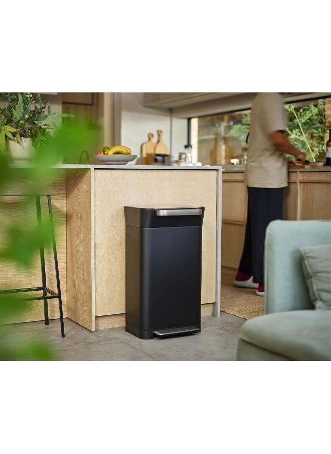Joseph Joseph Joseph Joseph Intelligent Waste Titan Trash Compactor Kitchen Bin With Odour Filter, Holds Up To 90L After Compaction, Black, 30L  - Image 5