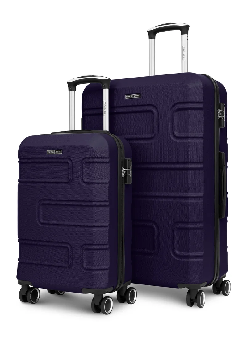 بارا جون UrbanShield 2-Piece Luggage Set – Lightweight ABS Hard Shell Suitcase, 20” Carry-On & 28” Check-In Trolley Bag with 360° Spinner Wheels & TSA Lock - Navy Blue